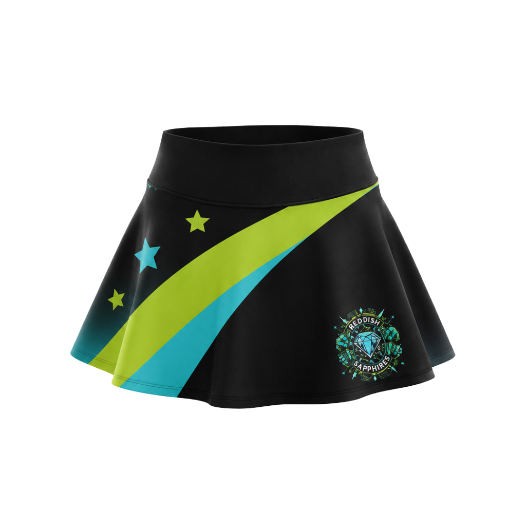 Reddish Sapphires  Sublimated Lycra Rally Skirt