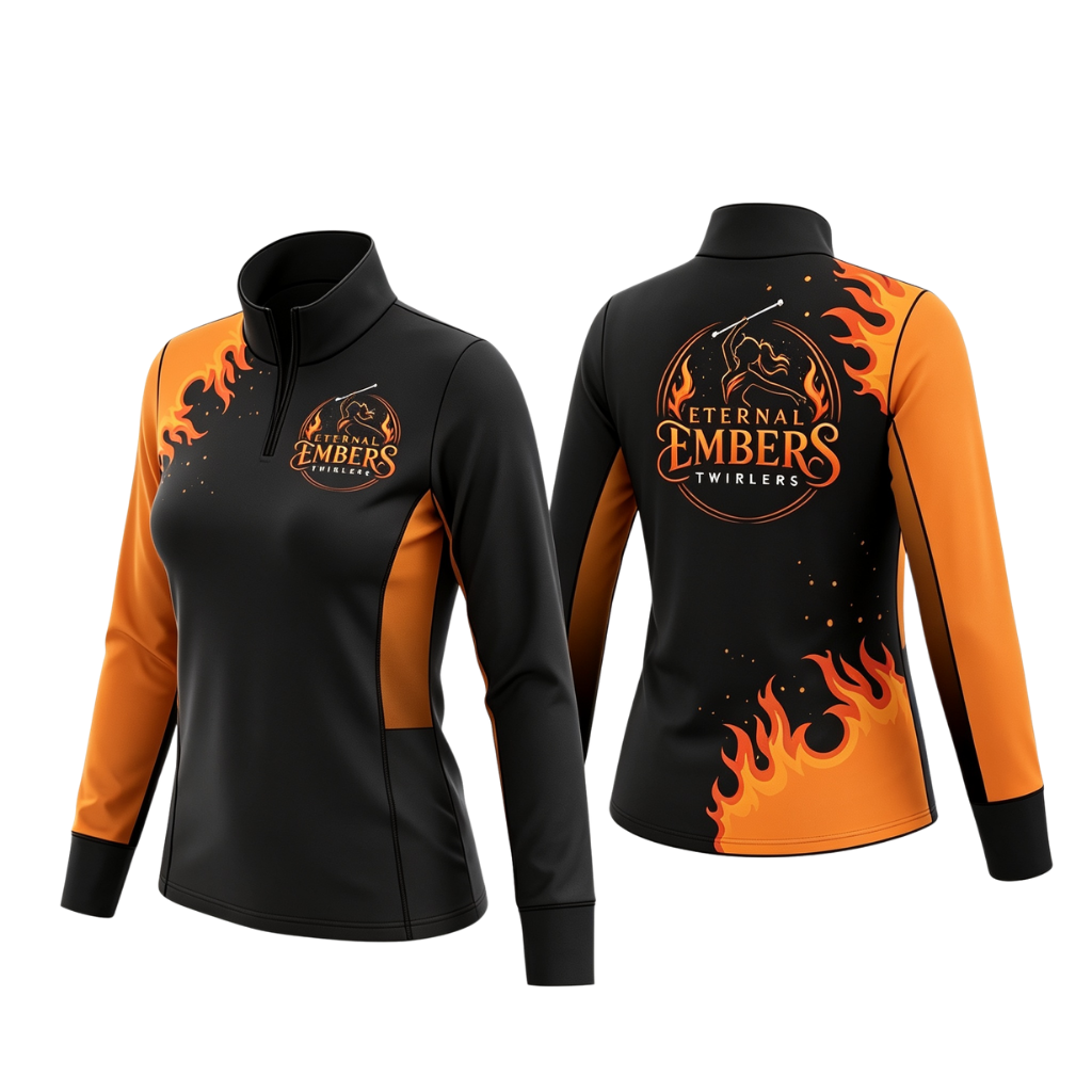 Eternal Embers Twirlers Sublimated 1/4 Zip Lycra Stretch Jacket