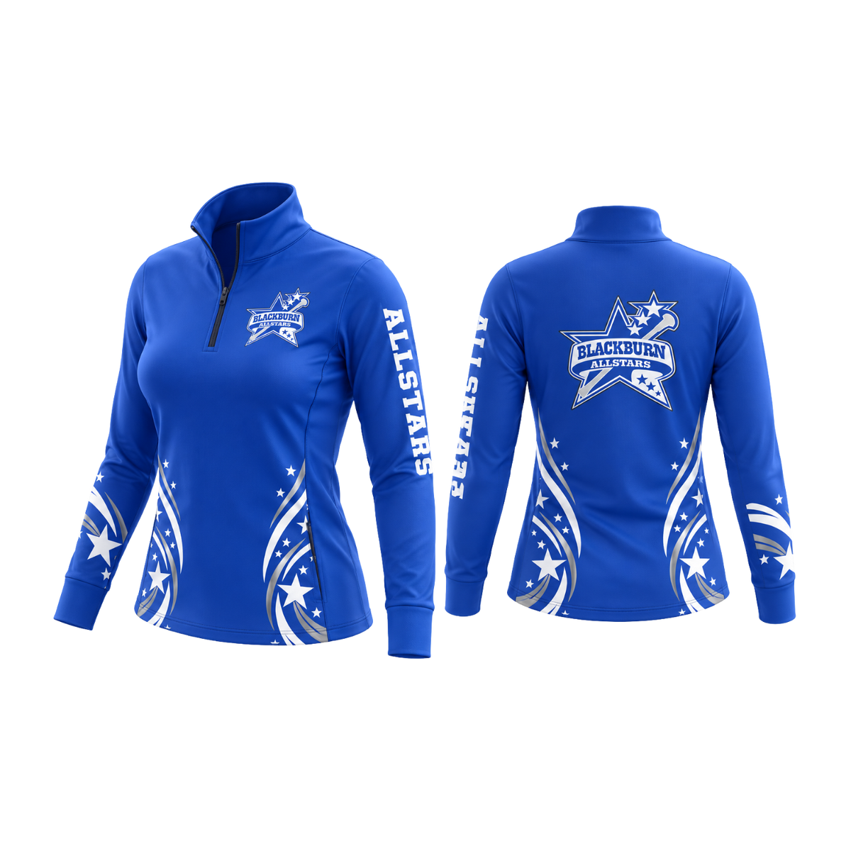 Blackburn All Stars  Sublimated 1/4 Zip Lycra Stretch Jacket