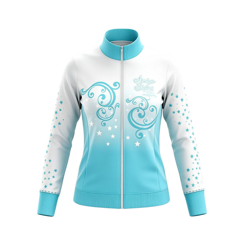 Amico Stars Morris Dancers Sublimated Full Zip Lycra Stretch Jacket (White Pattern)