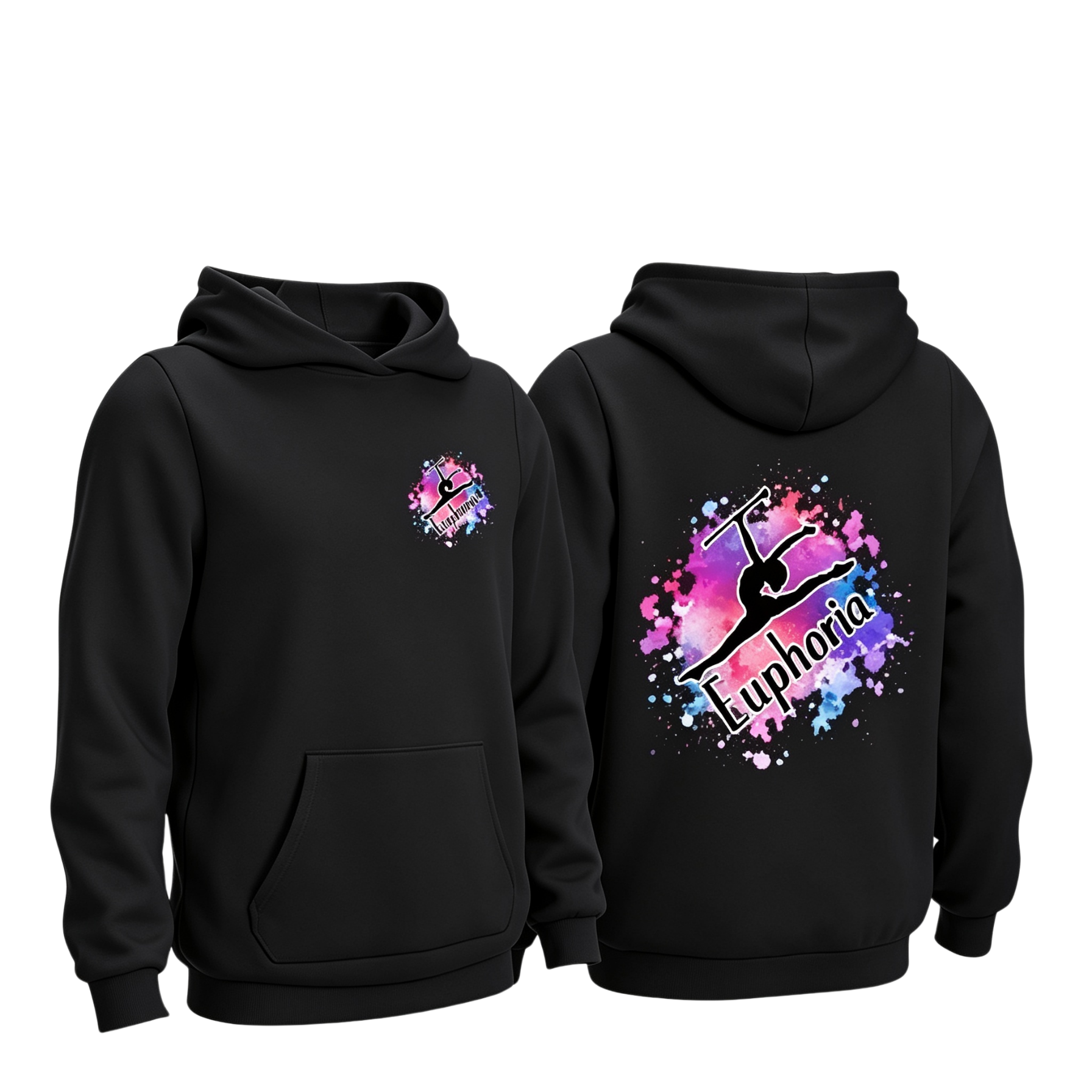 Euphoria Black Cotton Hoody