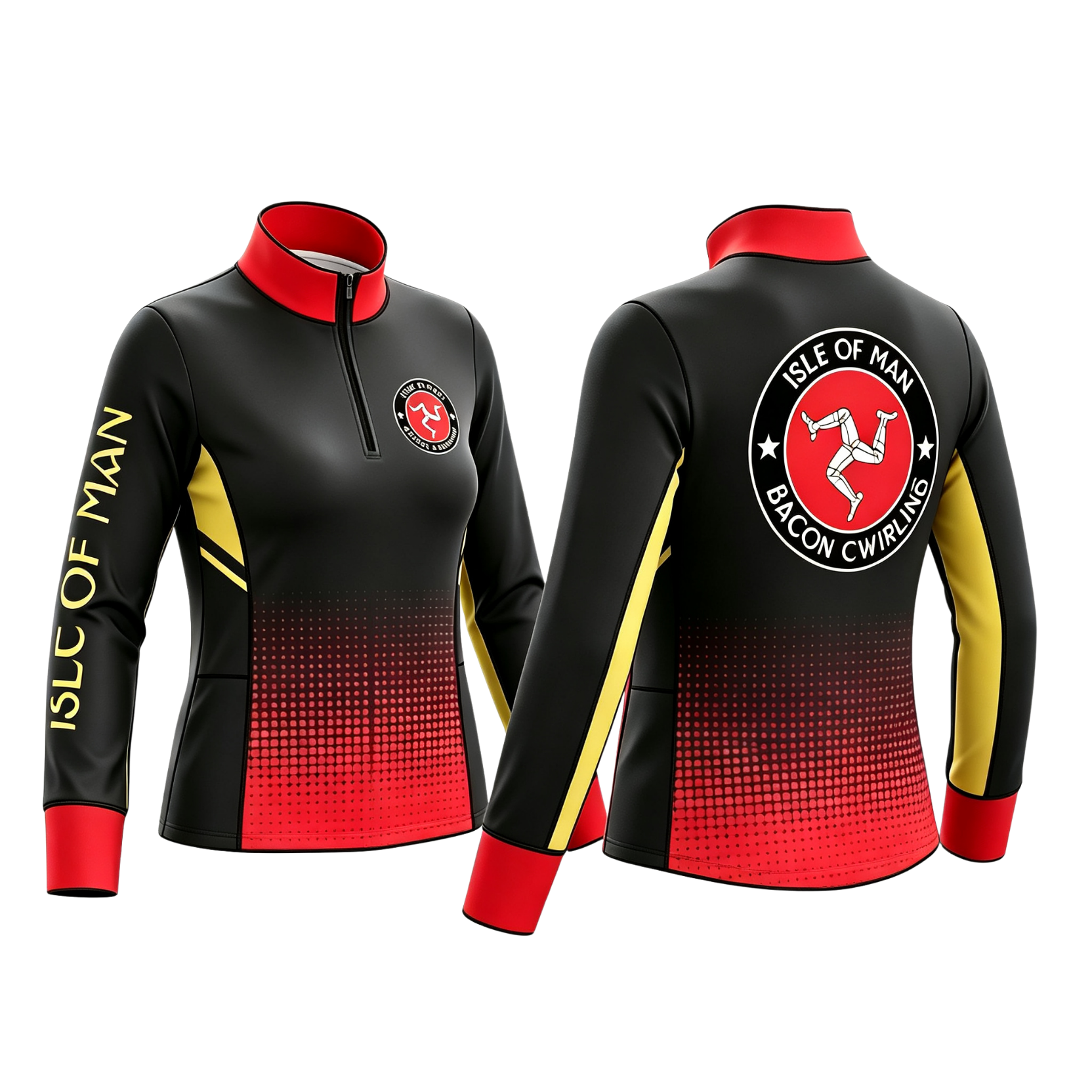 Isle of Man Baton Twirling Sublimated 1/4 Zip Lycra Stretch Jacket
