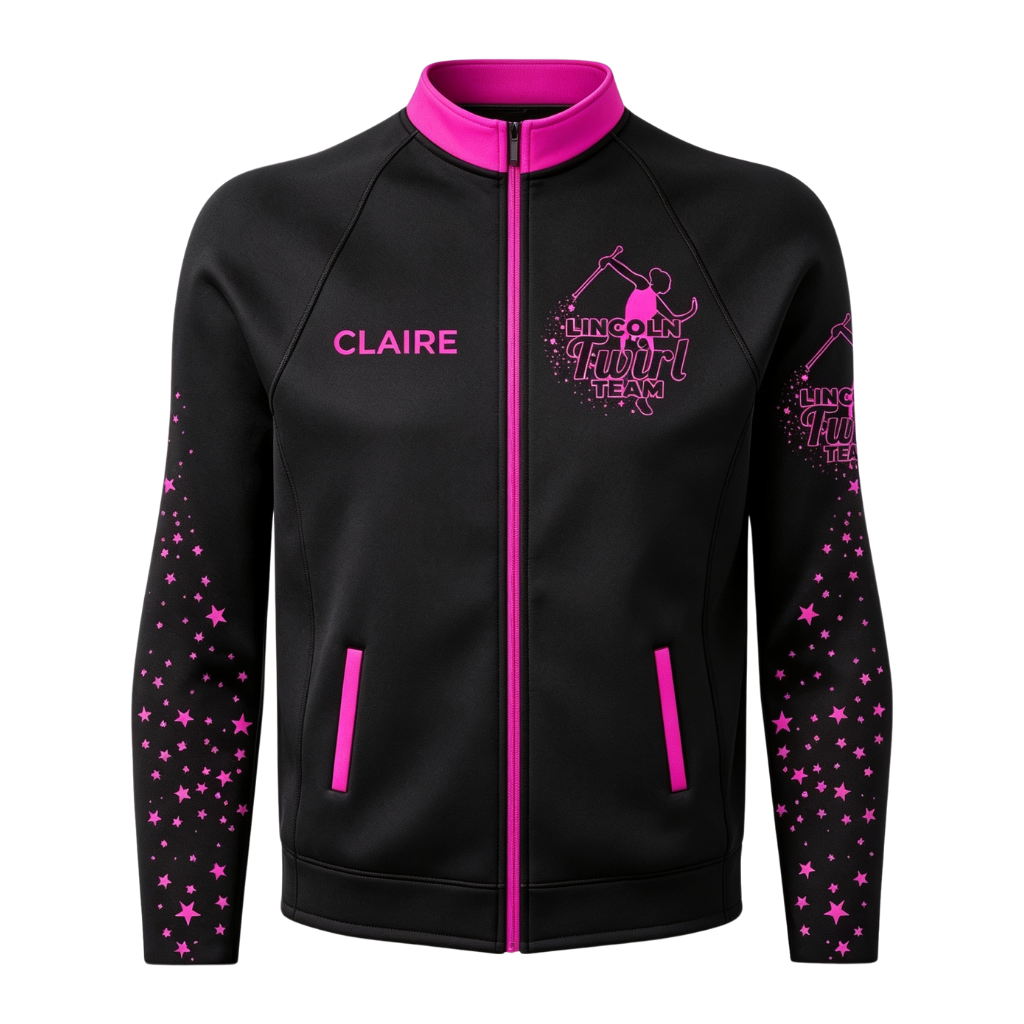 Lincoln Twirl Team Sublimated Full Zip Softshell Jacket (Shower Resistant Coat)