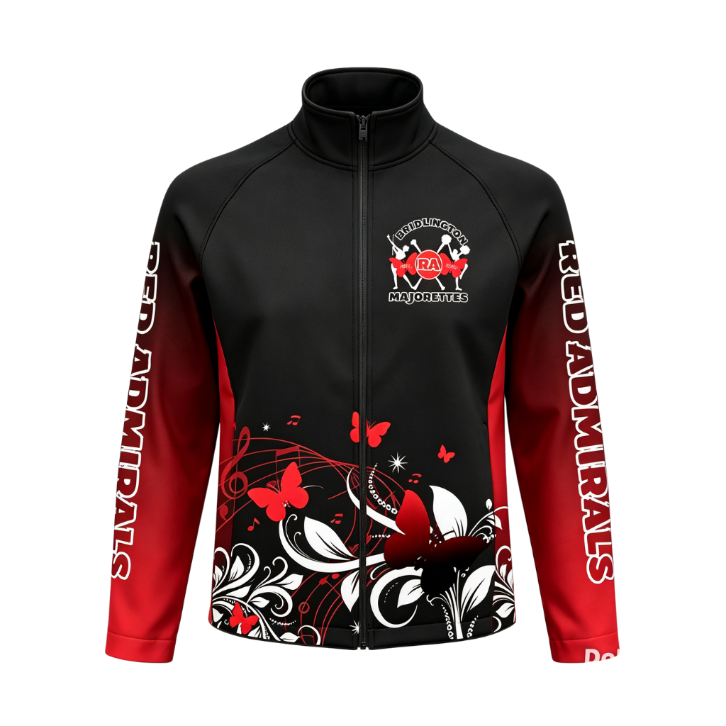 Bridlington Red Admirals Sparkle Sublimated Full Zip Softshell Jacket (Shower Resistant Coat)