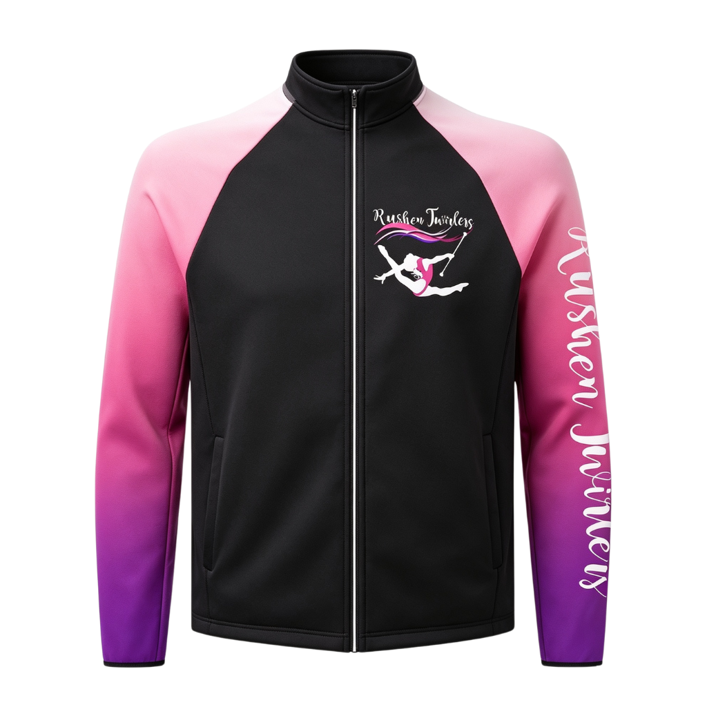 Rushen Twirlers Sublimated Full Zip Softshell Jacket (Shower Resistant Coat)