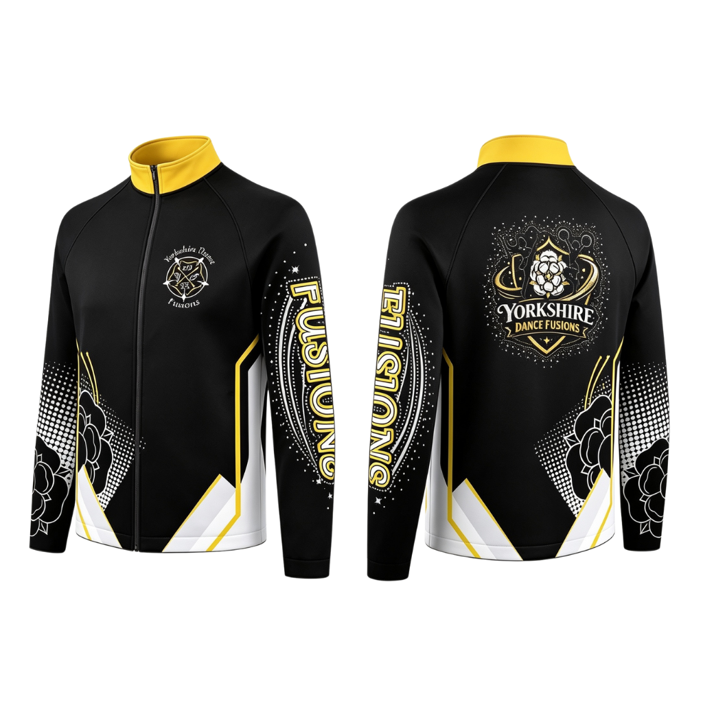 Yorkshire Dance Fusions Sparkle Sublimated Full Zip Softshell Jacket (Shower Resistant Coat)