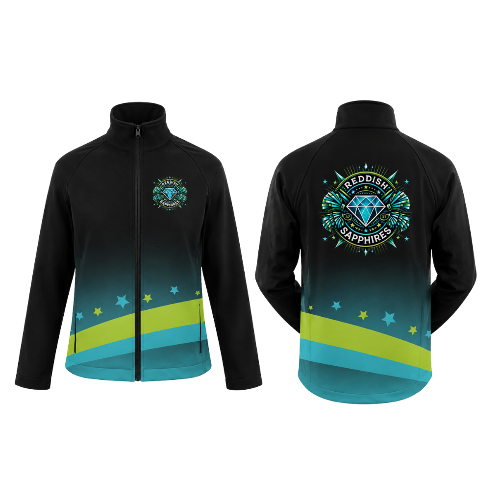 Reddish Sapphires  Sublimated Full Zip Softshell Jacket (Shower Resistant Coat)