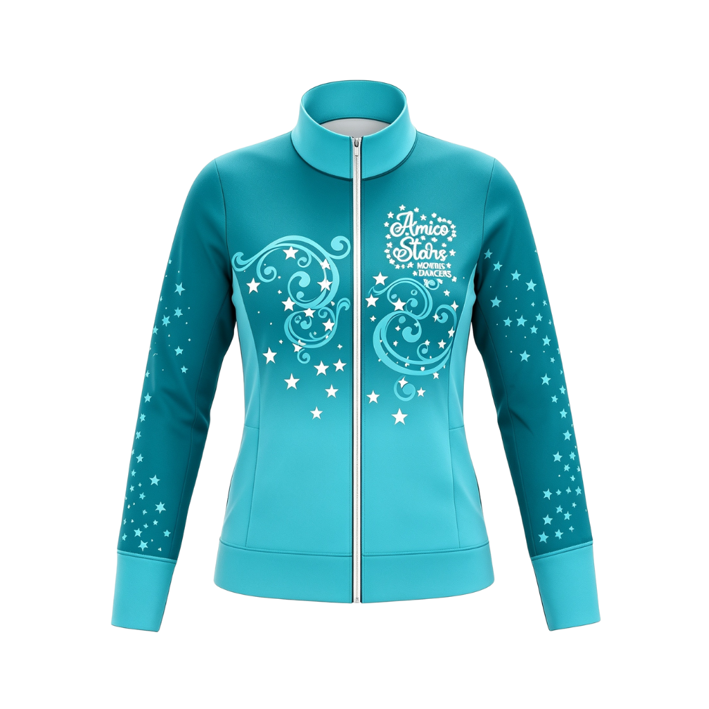Amico Stars Morris Dancers Sublimated Full Zip Lycra Stretch Jacket (Blue Pattern)