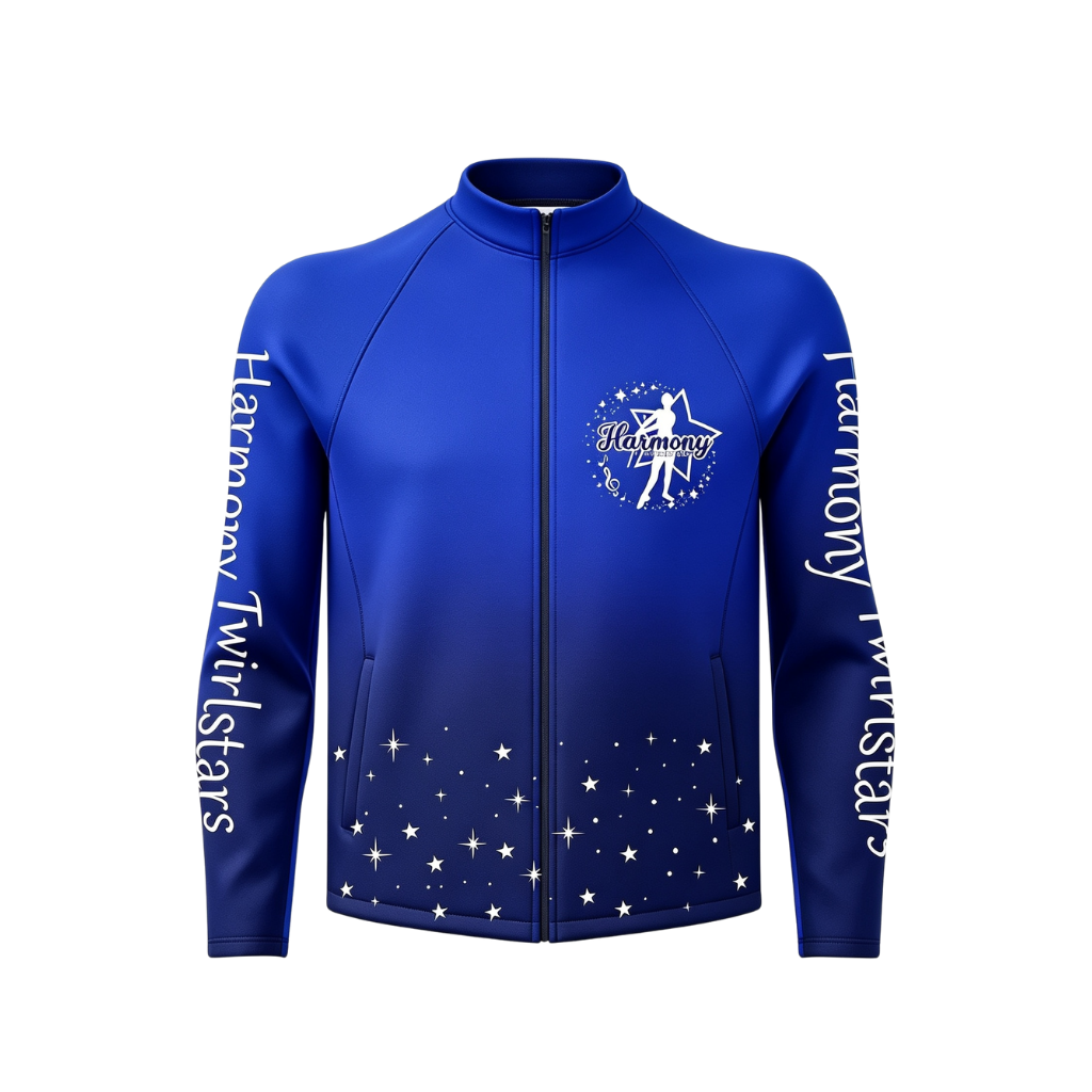 Harmony Twirlstars Sublimated Full Zip Dancer Softshell Jacket (Shower Resistant Coat)
