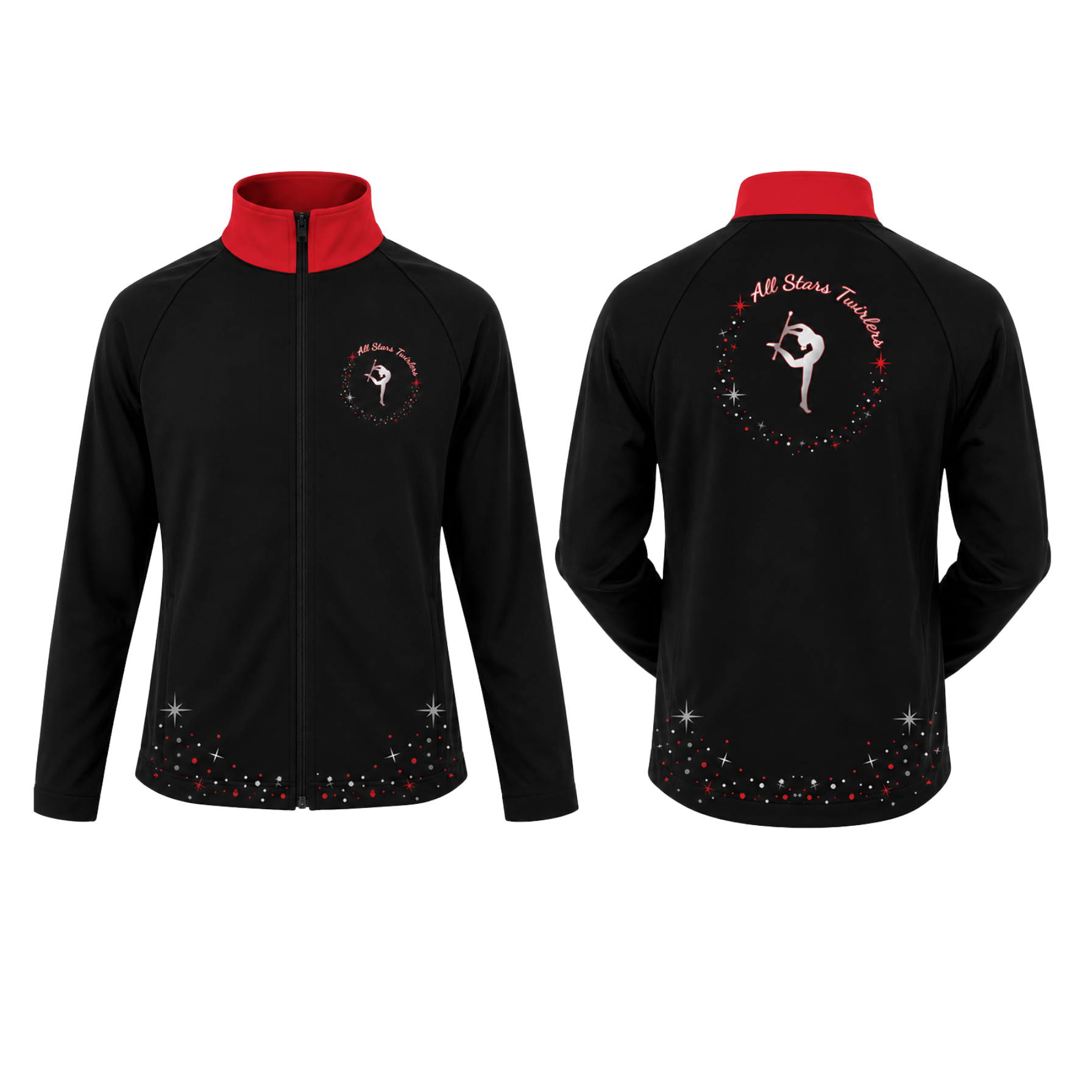 All Starr Twirlers  Sublimated Full Zip Softshell Jacket (Shower Resistant Coat)