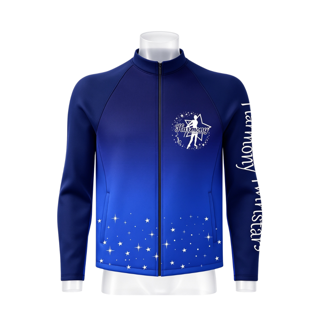 Harmony Twirlstars Sublimated Full Zip Coach Softshell Jacket (Shower Resistant Coat)