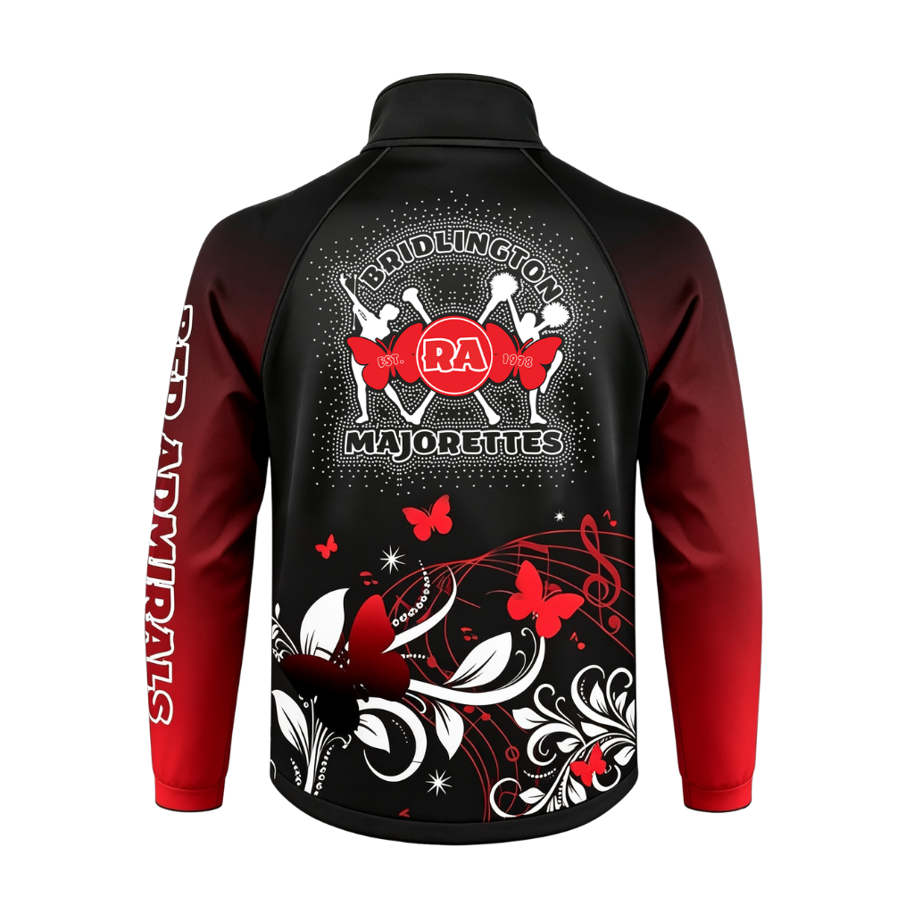 Bridlington Red Admirals Sparkle Sublimated Full Zip Softshell Jacket (Shower Resistant Coat)