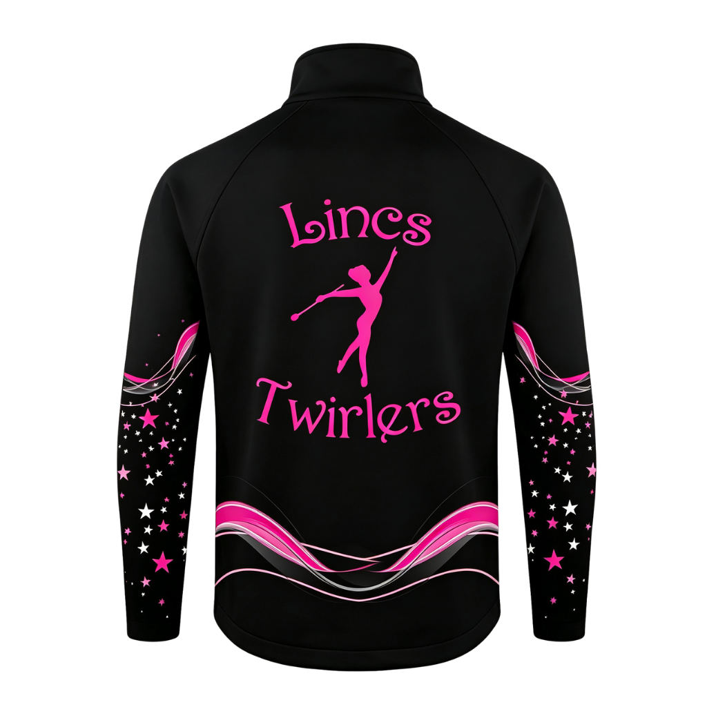Lincs Twirlers Sublimated Full Zip Softshell Jacket (Shower Resistant Coat)
