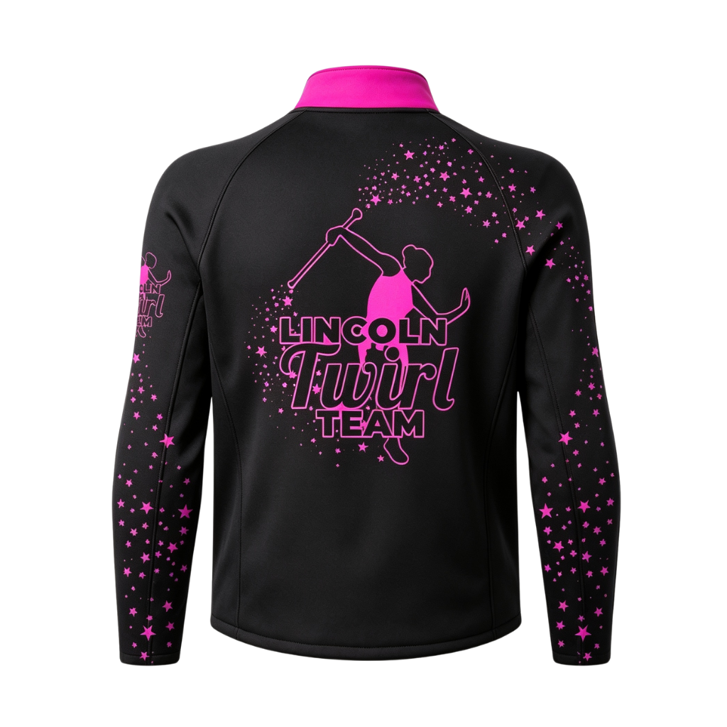 Lincoln Twirl Team Sublimated Full Zip Softshell Jacket (Shower Resistant Coat)