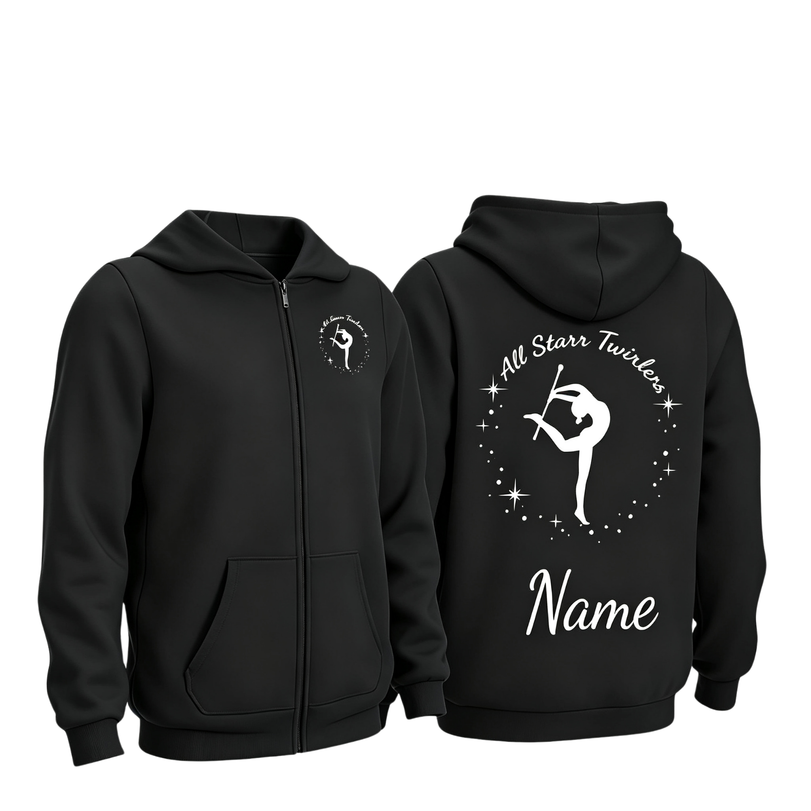 All Starr Twirlers Zip Up Cotton Hoody