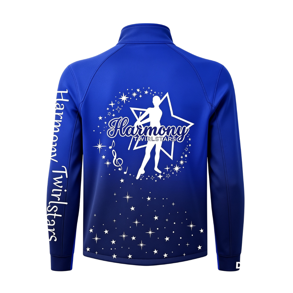 Harmony Twirlstars Sublimated Full Zip Dancer Softshell Jacket (Shower Resistant Coat)