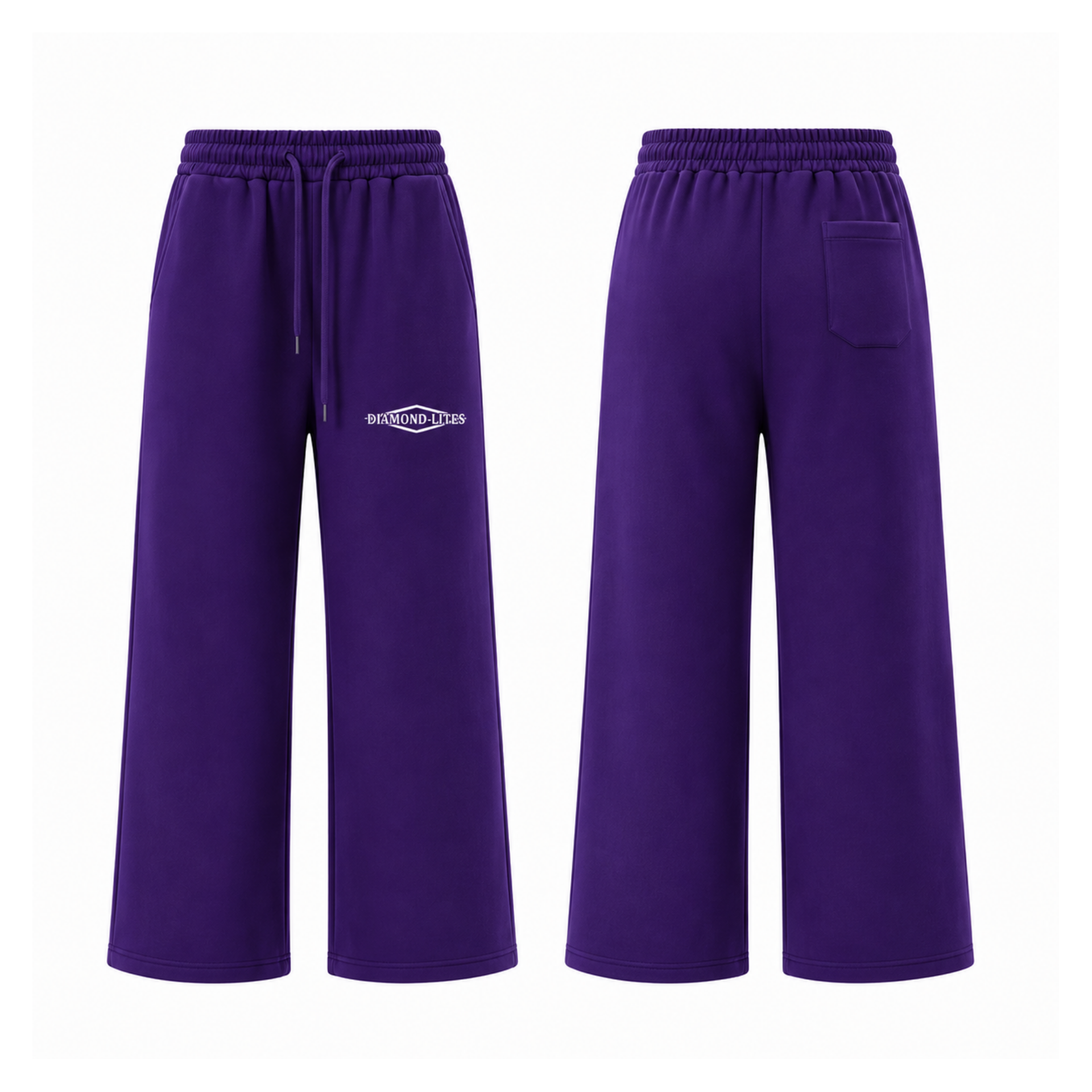 Diamond-lites  Wide Leg Cotton Joggers