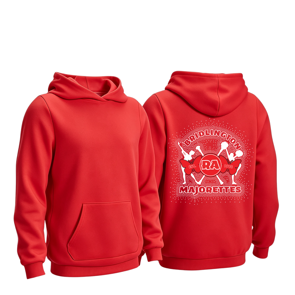 Bridlington Red Admirals Sparkle Cotton Hoody - Red