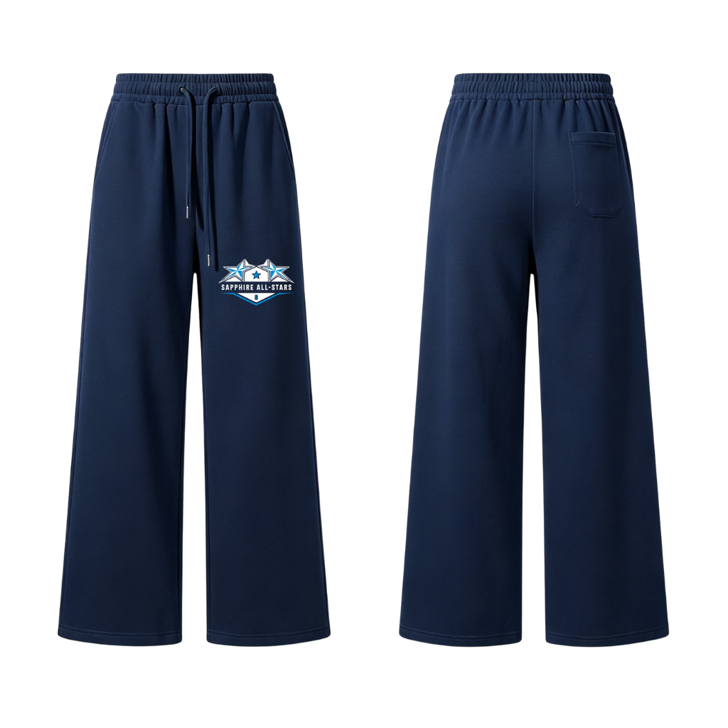 Sapphire All Stars Wide Leg Cotton Joggers