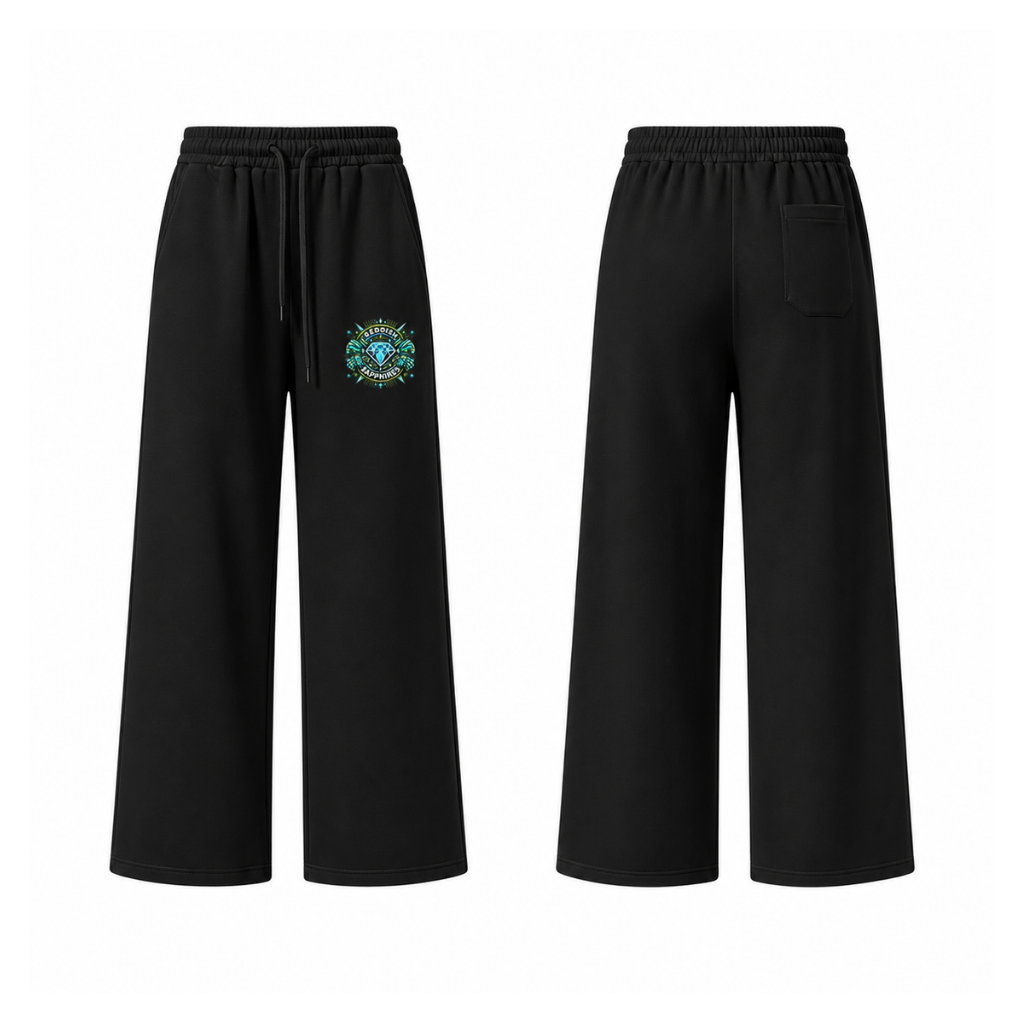 Reddish Sapphires  Wide Leg Cotton Joggers
