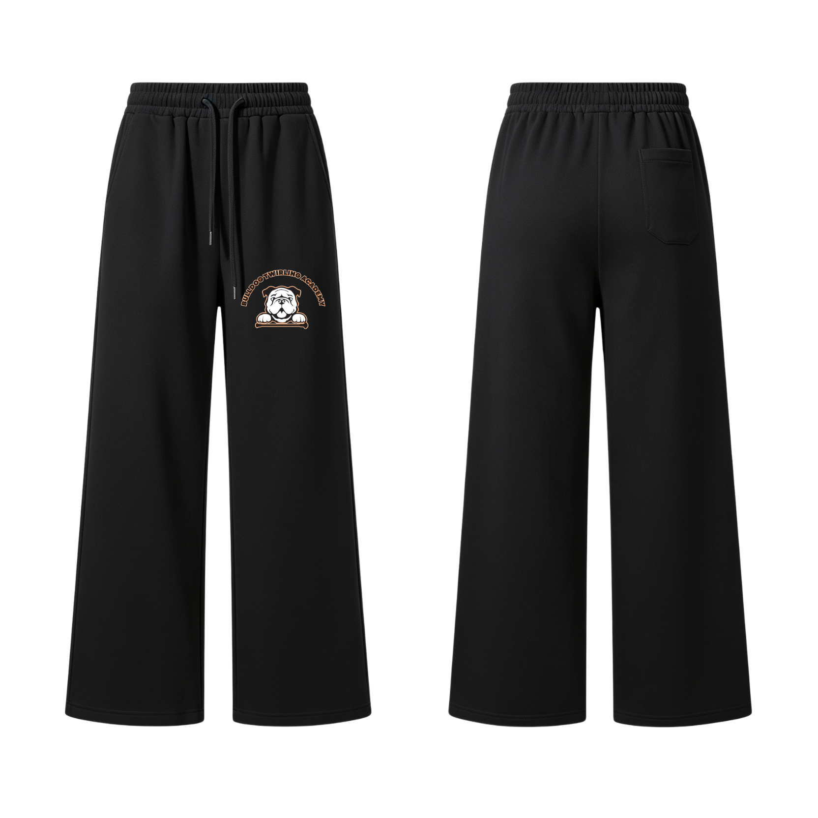 Bulldog Twirling Academy Wide Leg Cotton Joggers