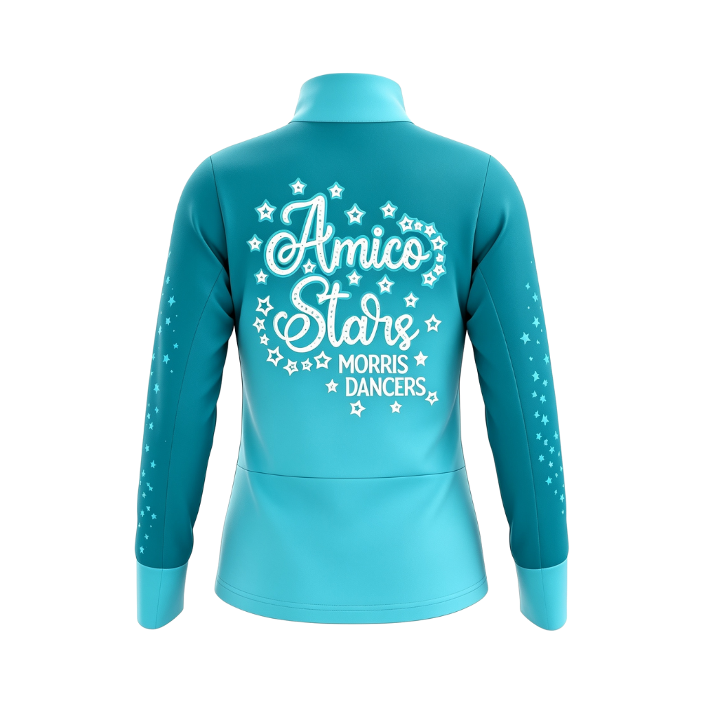 Amico Stars Morris Dancers Sublimated 1/4 Zip Lycra Stretch Jacket (Blue pattern)