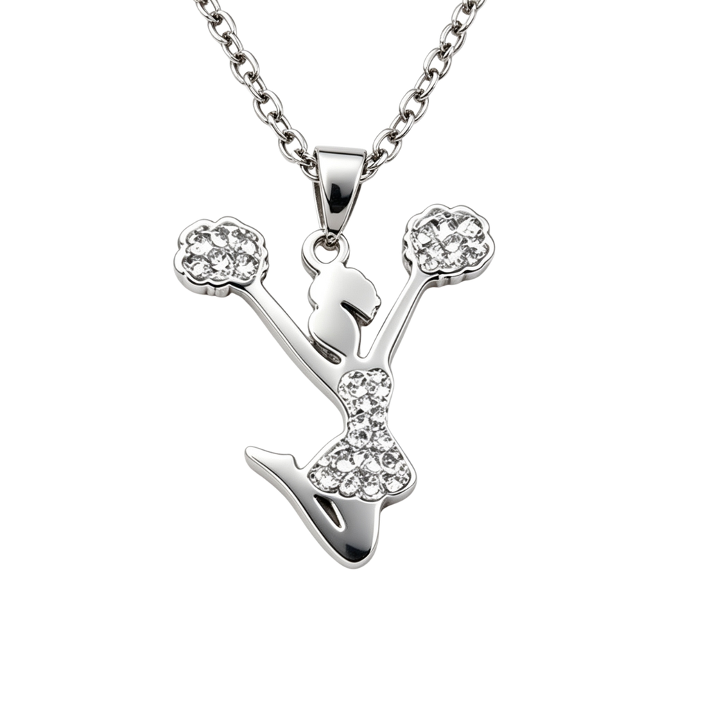 Pom-Pom Rhinestone Pendant Necklace