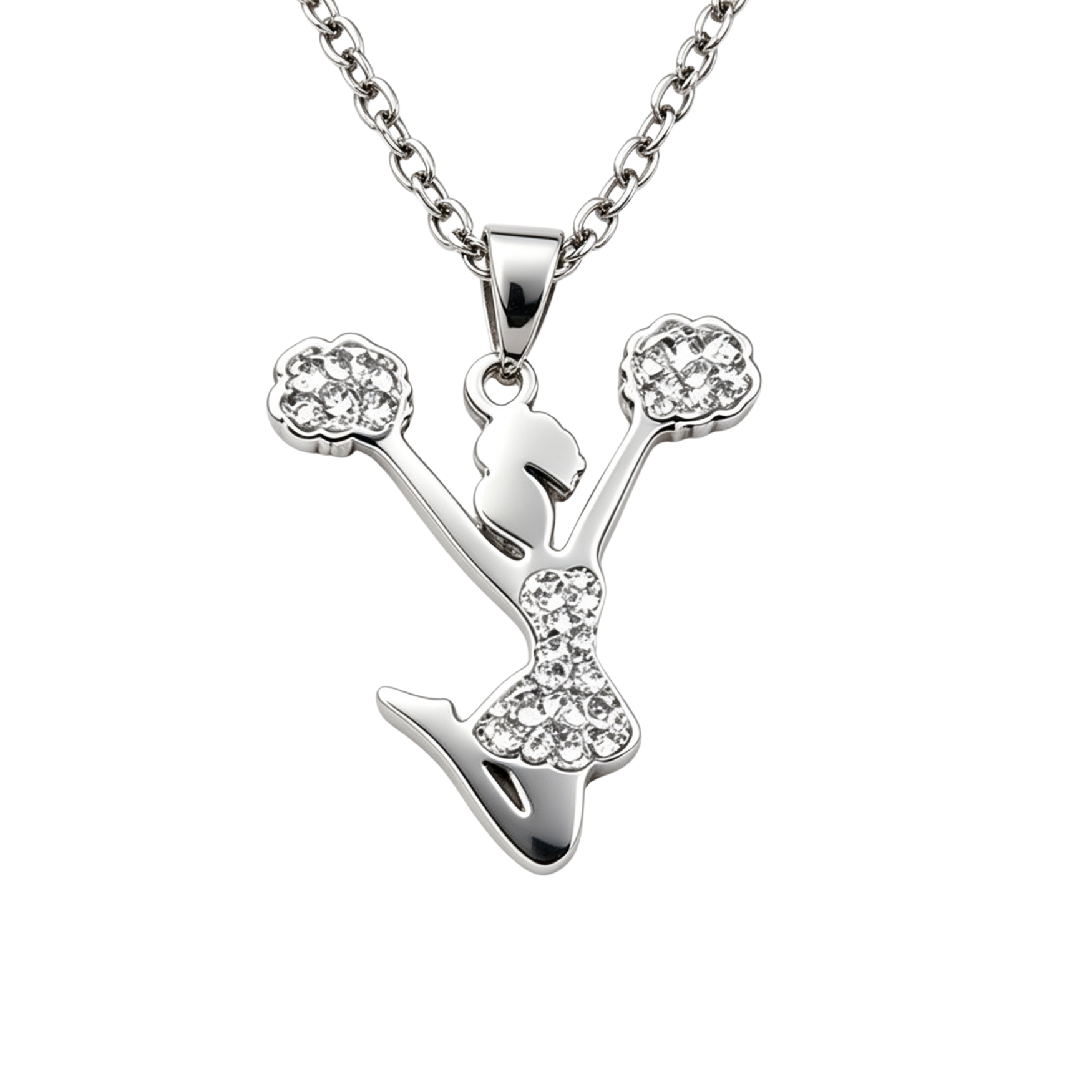 Pom-Pom Rhinestone Pendant Necklace