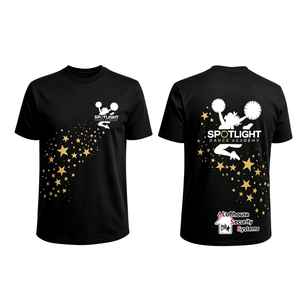 Spotlight Dance Academy Sublimated Dri-Fit Black T-Shirt