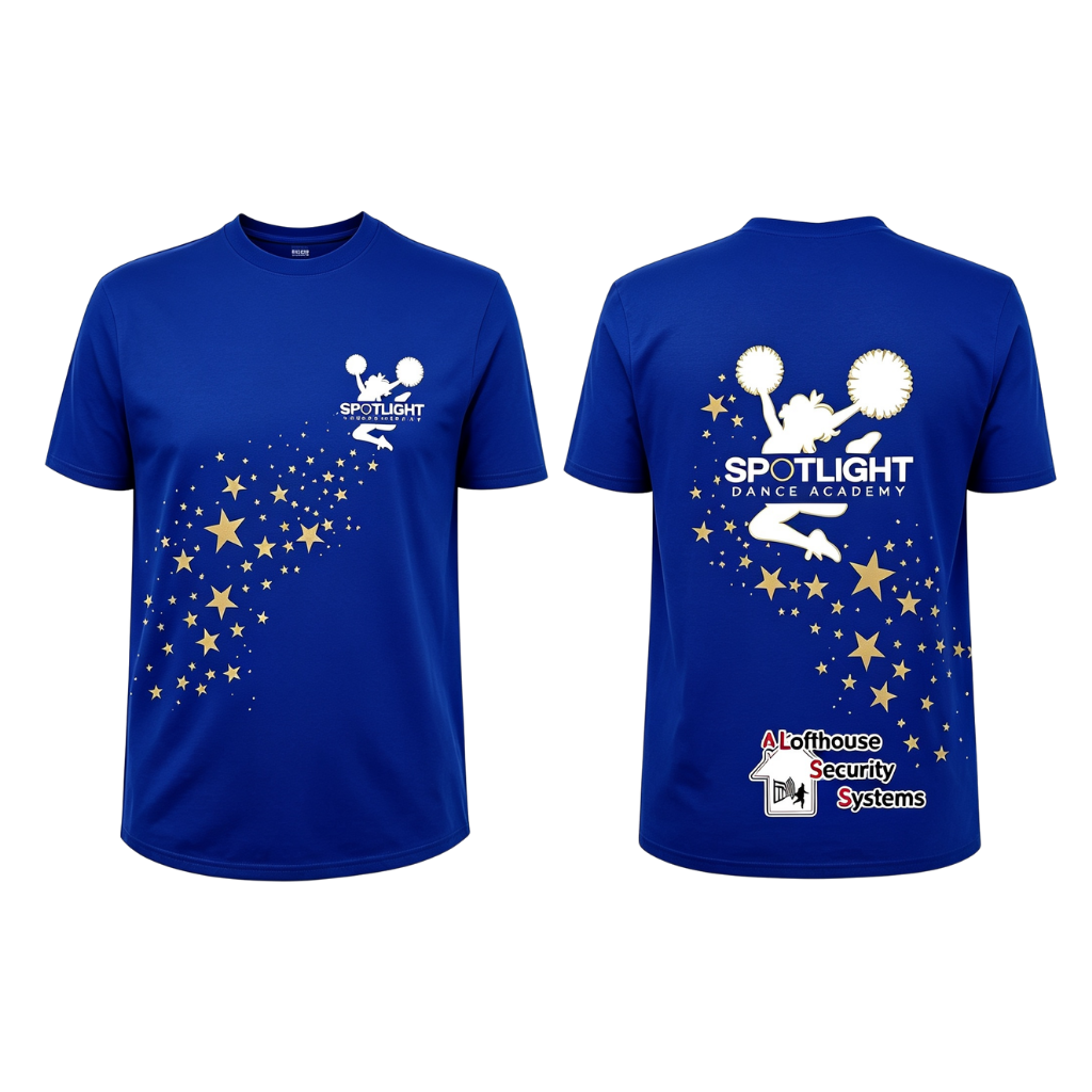 Spotlight Dance Academy Sublimated Dri-Fit Blue T-Shirt