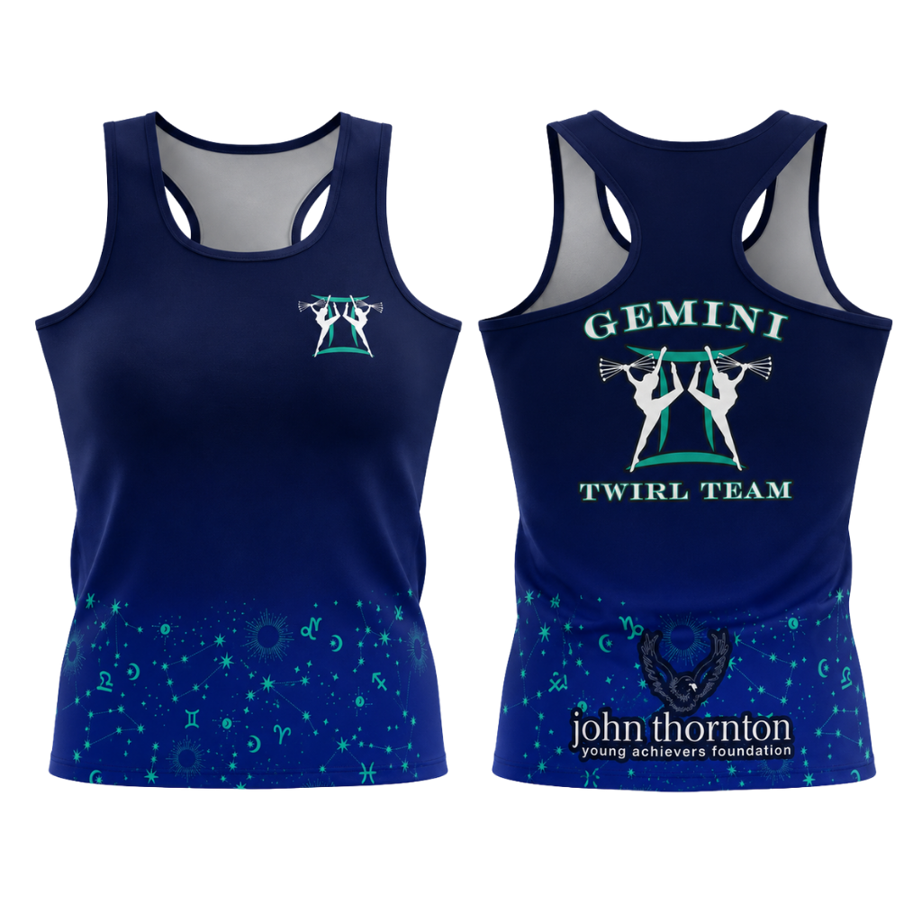 Gemini Twirl Team  Sublimated Dri-Fit Racer Back Vest