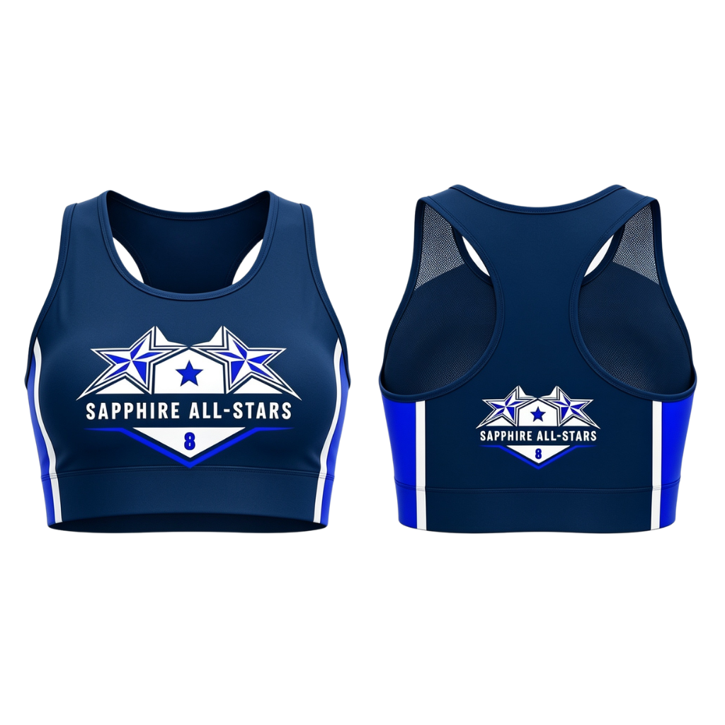 Sapphire All Stars Sublimated Lycra Crop Top
