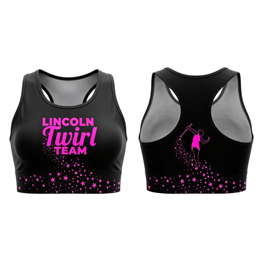 Lincoln Twirl Team Sublimated Lycra Crop Top