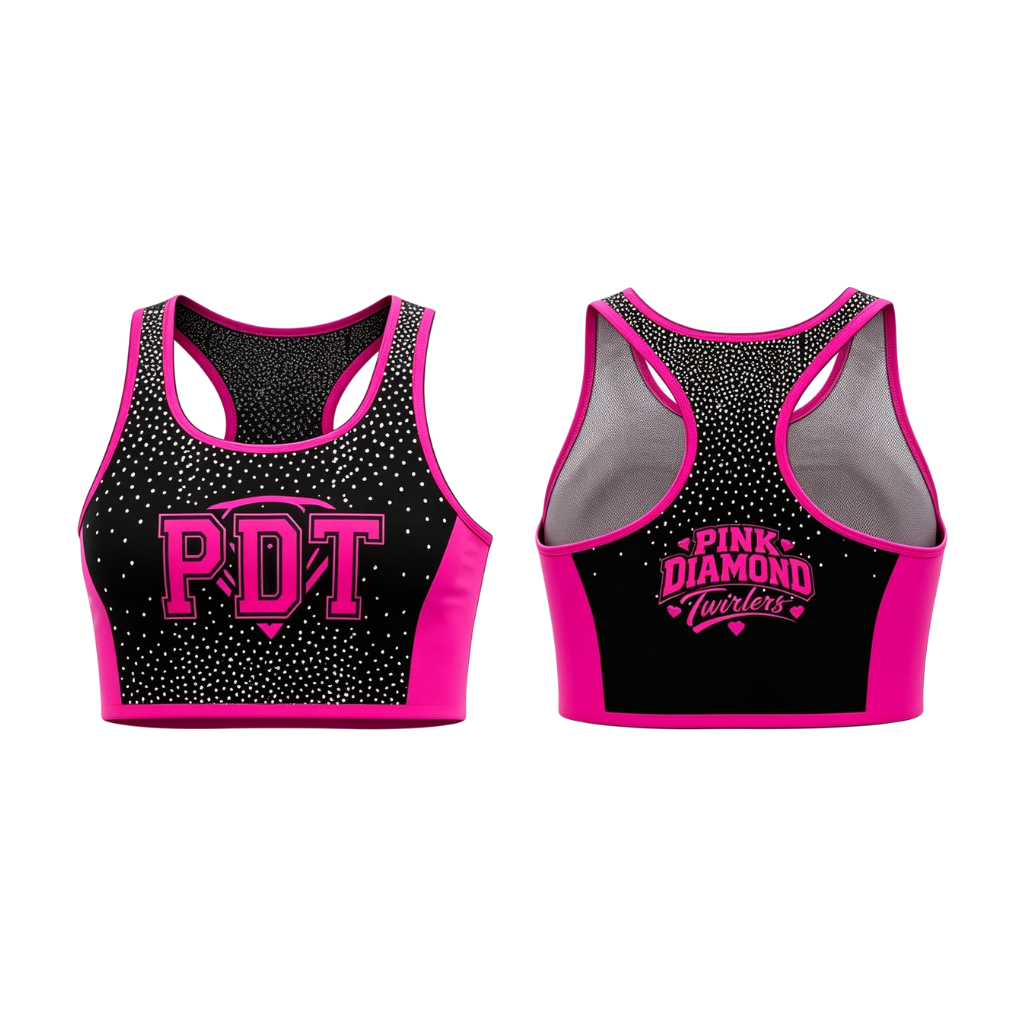 Pink Diamond Twirlers  Sublimated Lycra Crop Top