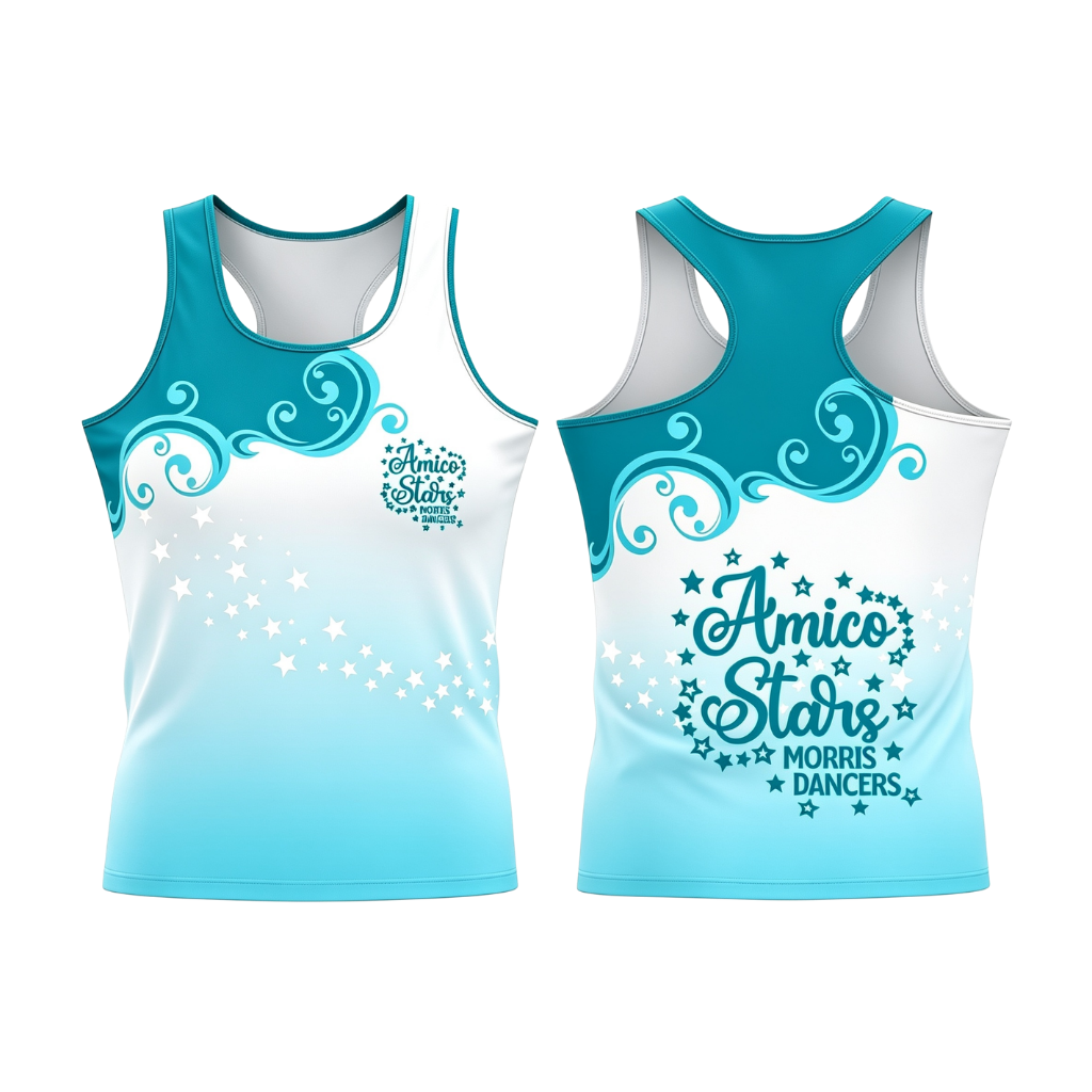 Amico Stars Morris Dancers Sublimated Dri-Fit Racer Back Vest