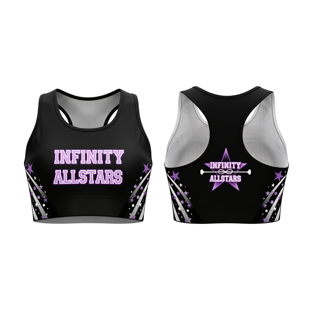 Infinity All Stars New Range  Sublimated Lycra Crop Top