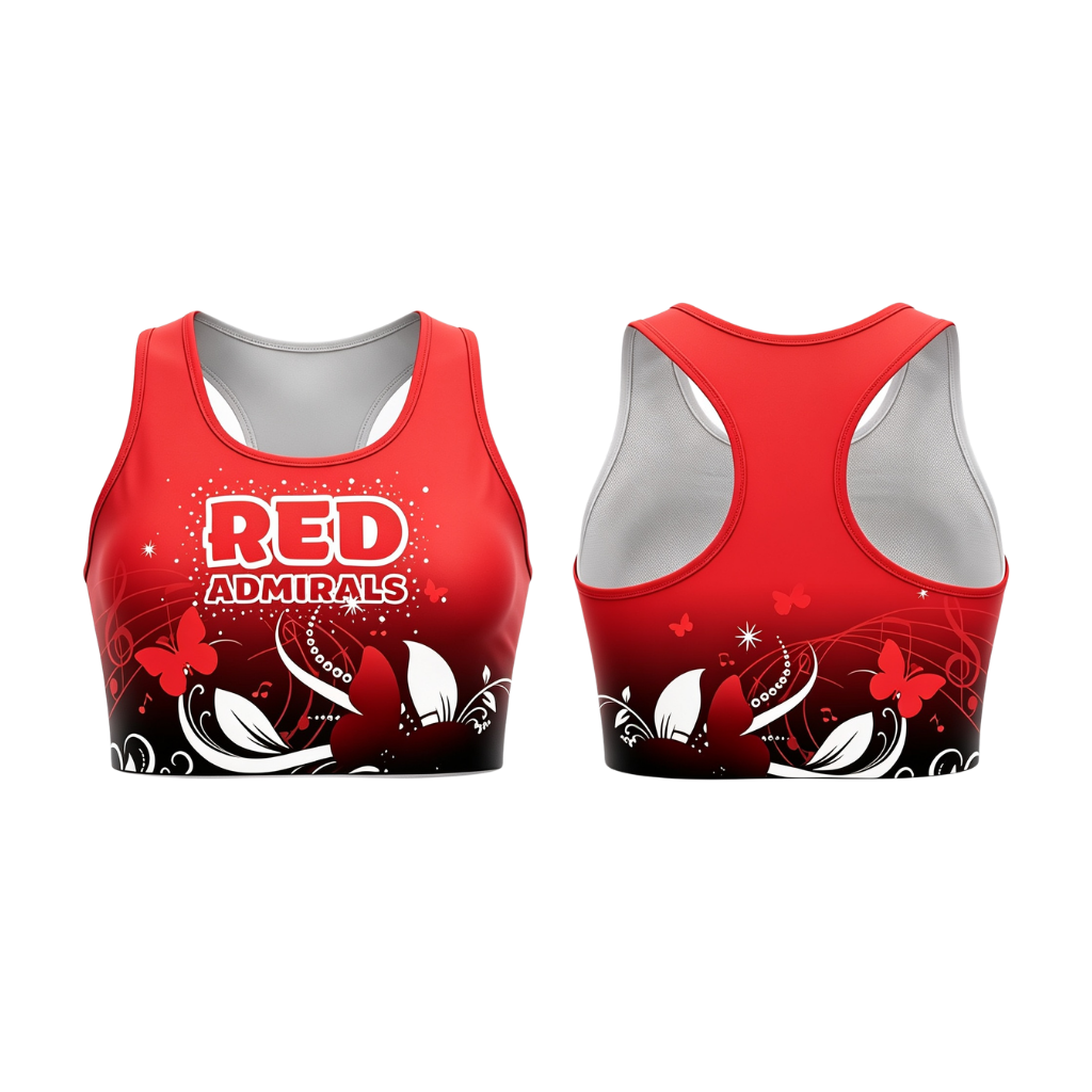 Bridlington Red Admirals Sparkle Sublimated Lycra Crop Top