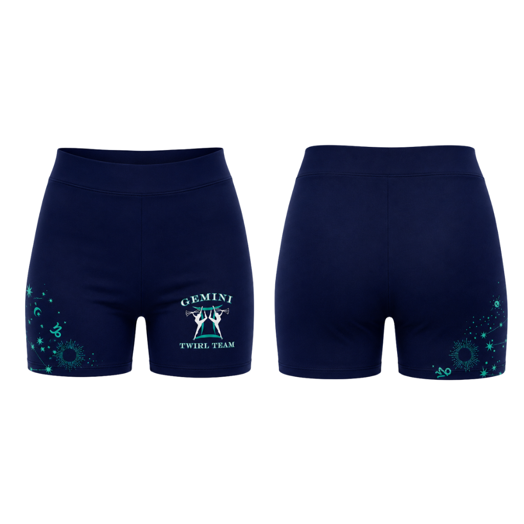 Gemini Twirl Team  Sublimated Lycra Shorts