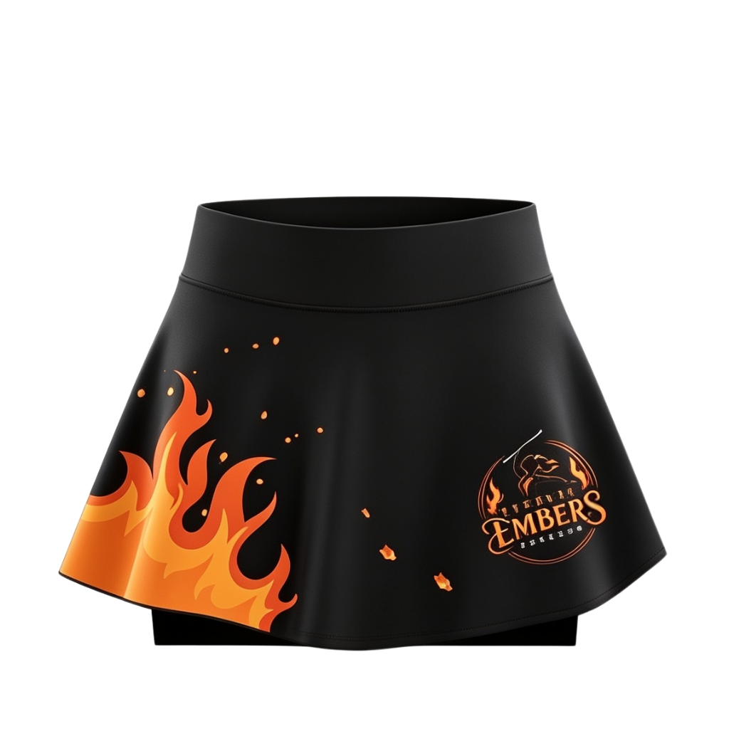 Eternal Embers Twirlers Sublimated Lycra Rally Skirt