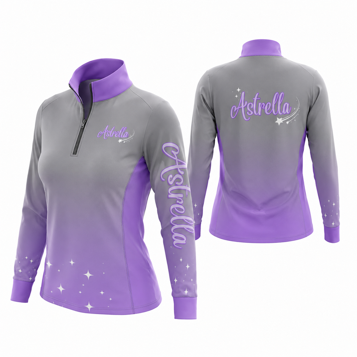 Astrella  Sublimated 1/4 Zip Lycra Stretch Jacket