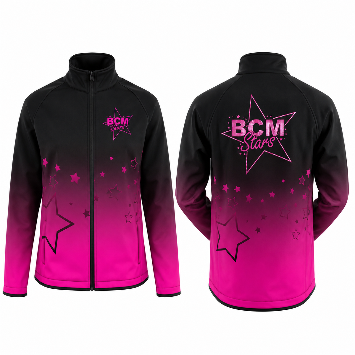 BCM Stars Sublimated Full Zip Softshell Jacket (Shower Resistant Coat)
