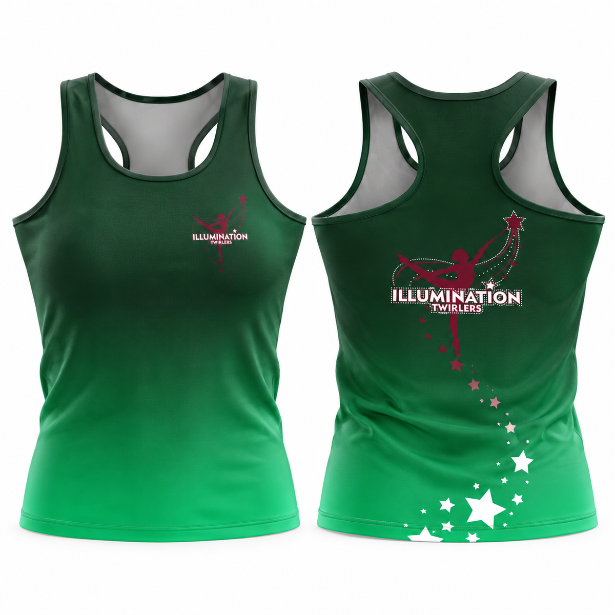 Illumination Twirlers Sparkle Sublimated Dri-Fit Racer Back Vest