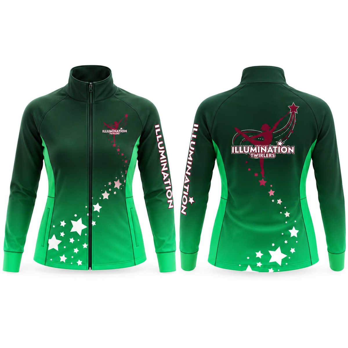Illumination Twirlers Sparkle Sublimated Full Zip Lycra Stretch Jacket