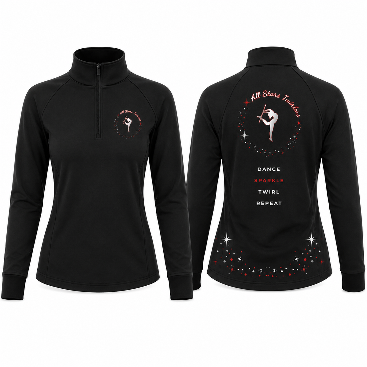 All Starr Twirlers  Sublimated 1/4 Zip Lycra Stretch Jacket