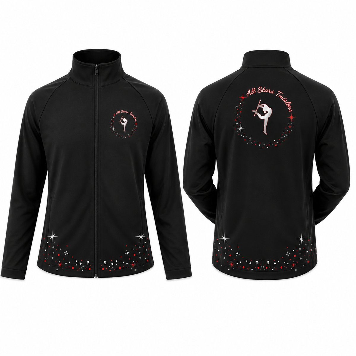 All Starr Twirlers  Sublimated Full Zip Softshell Jacket (Shower Resistant Coat)